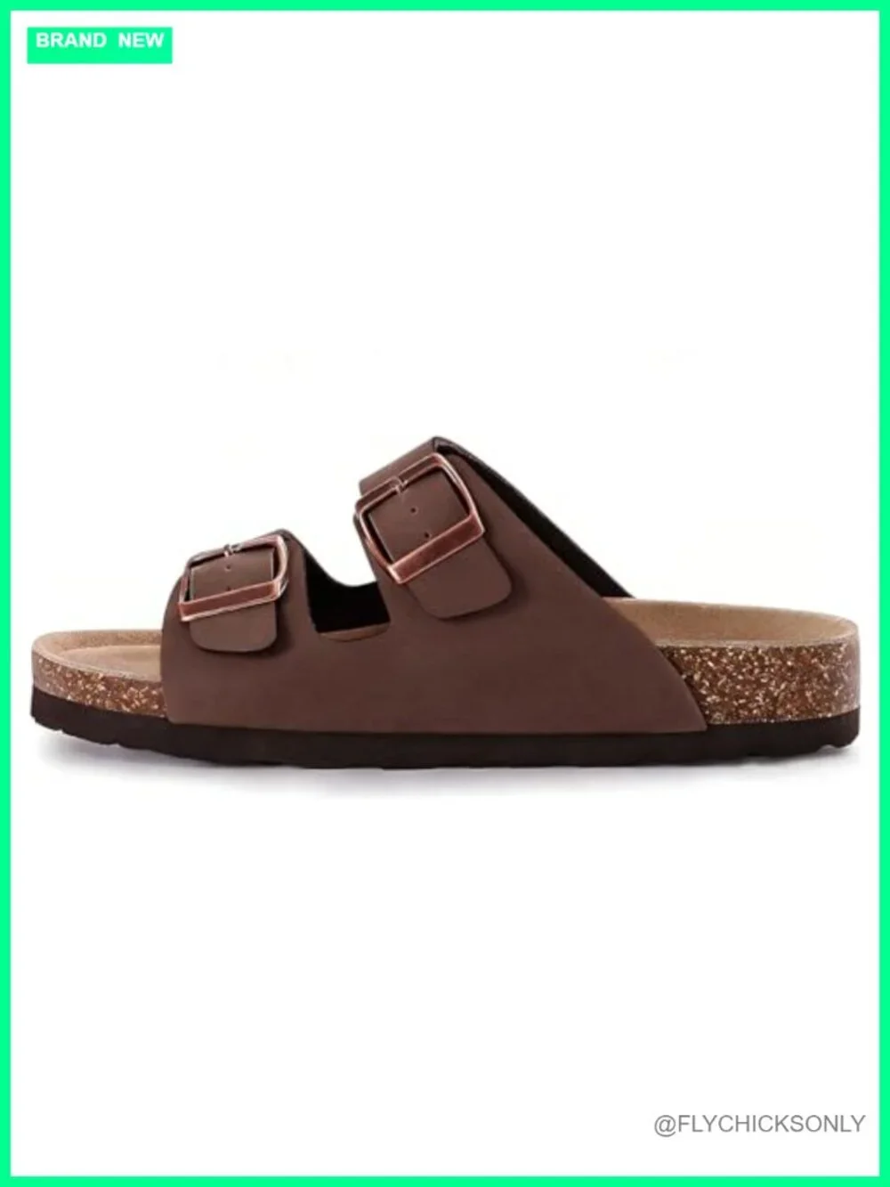 Cork Footbed Slide Sandals with Arch Support Adjustable Buckle